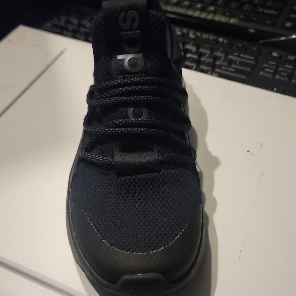 Adidas Kids Black Sneakers with Mesh Upper